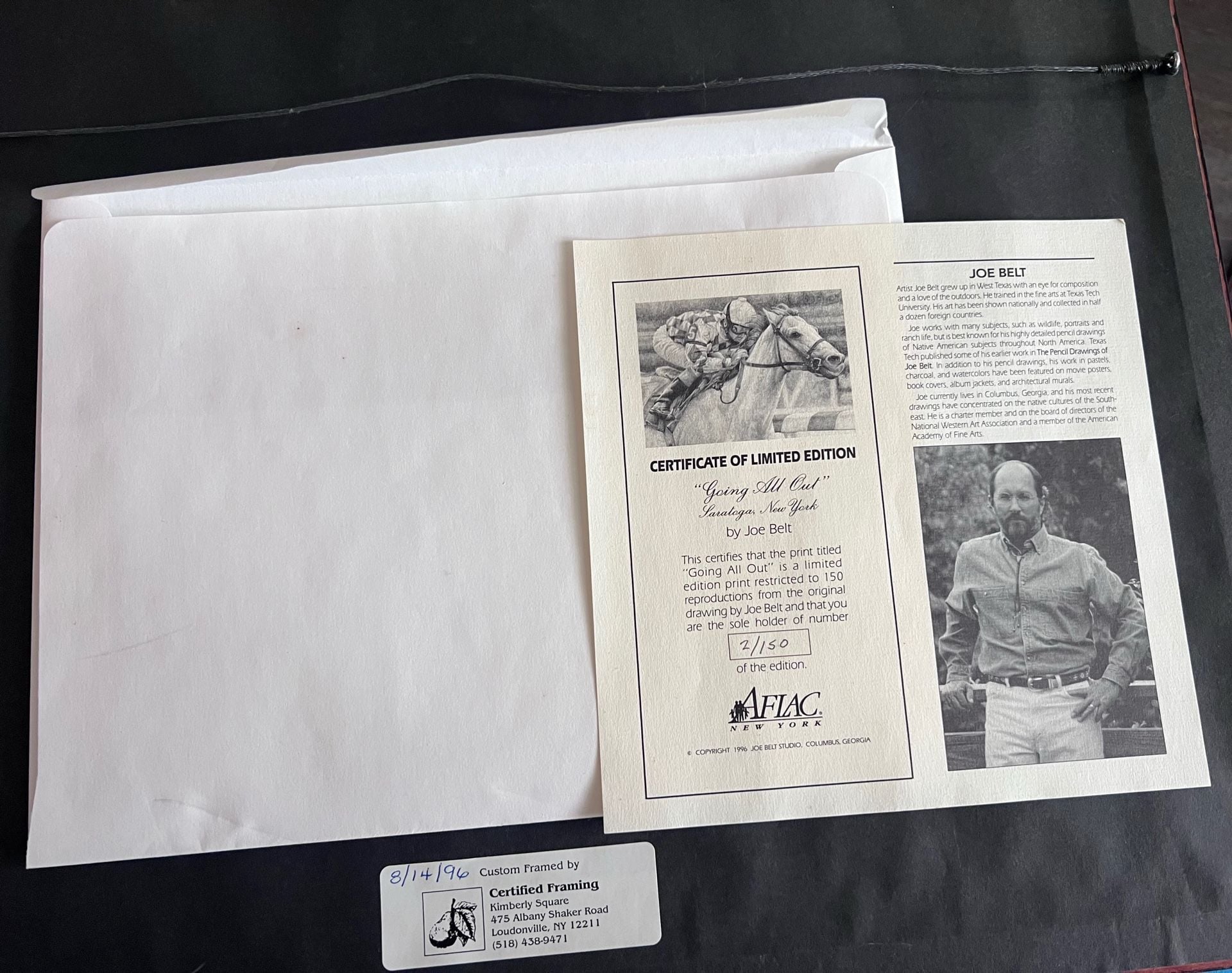 Joe Belt Going All Out Saratoga New York Framed Limited Edition Print 6