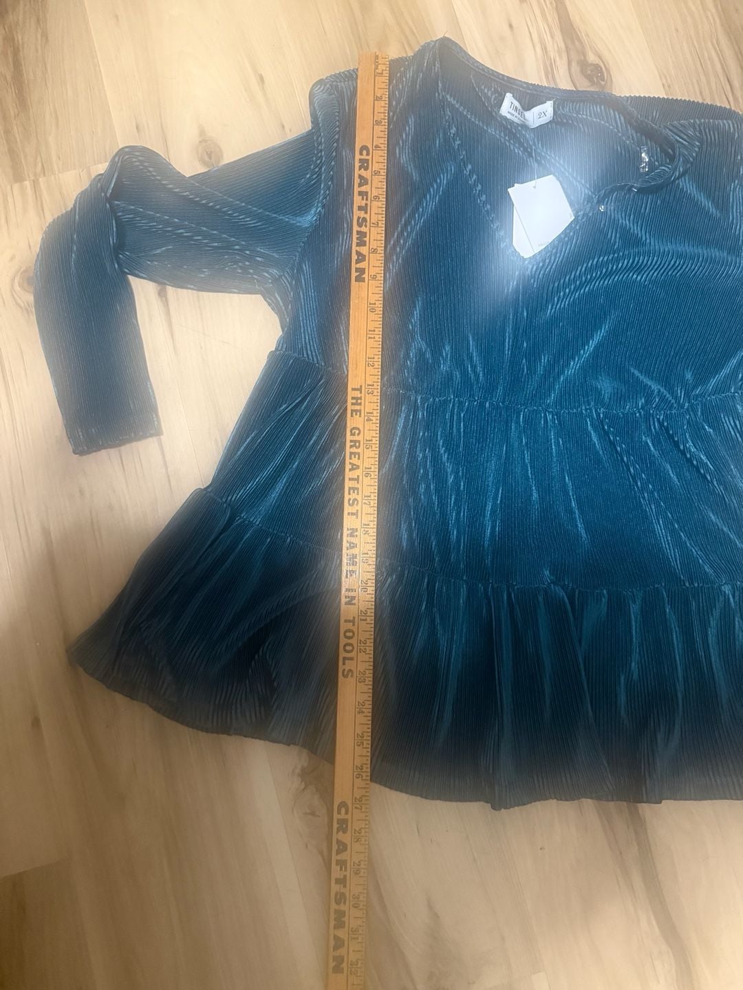 Tinsel NWT 2X Reflecting Pond Teal Pleated Tiered Tunic Top 10