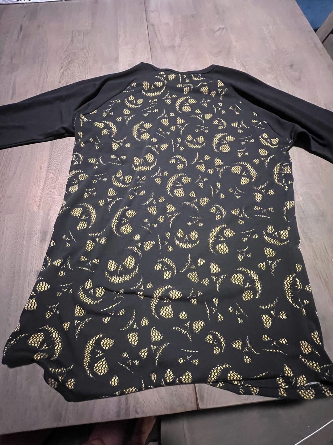 LuLaRoe Randy Size S Black Yellow Jack Skellington Pumpkin Shirt NWT 2