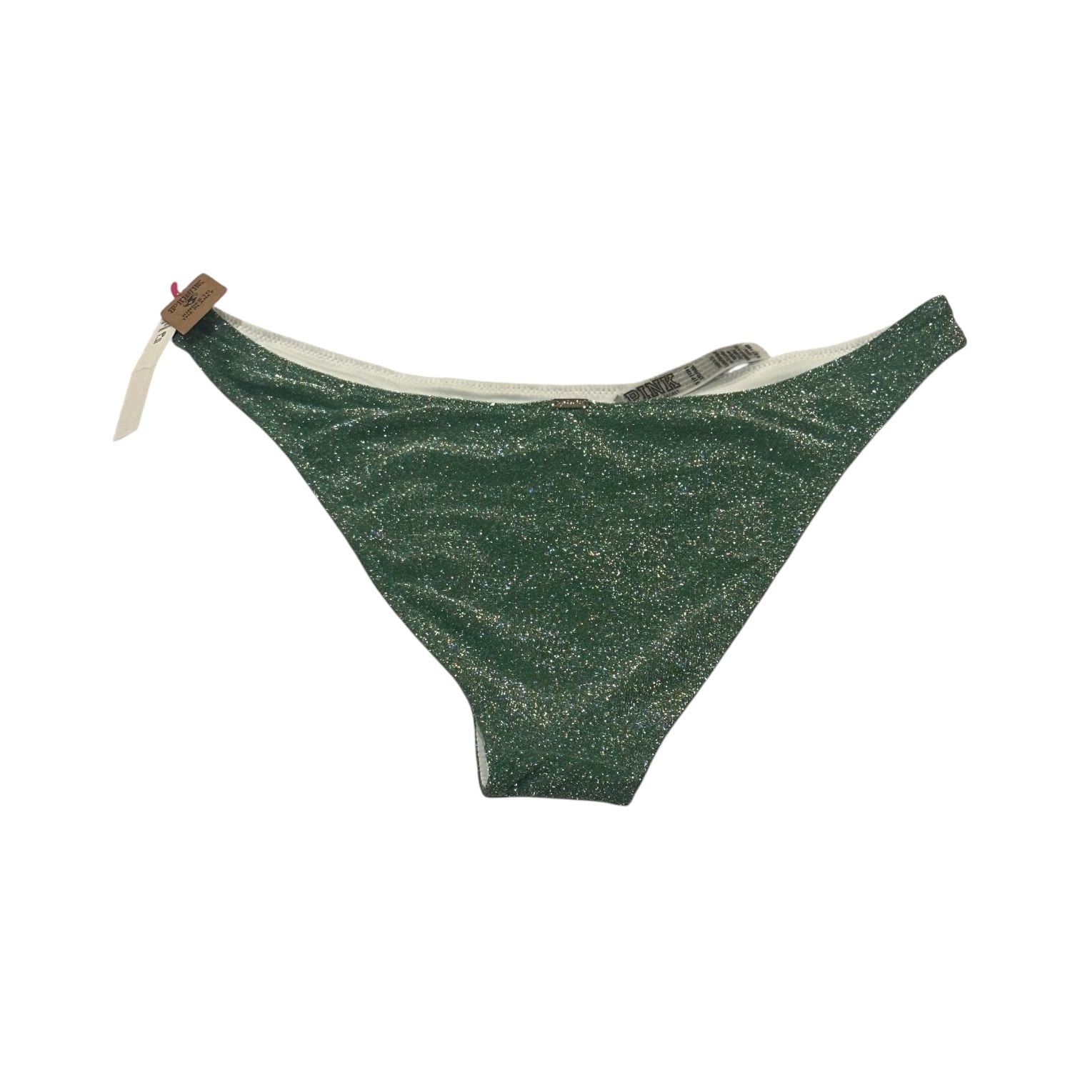 Victoria's Secret Pink Shimmer Bikini Bottom Size S Green Sparkle 2