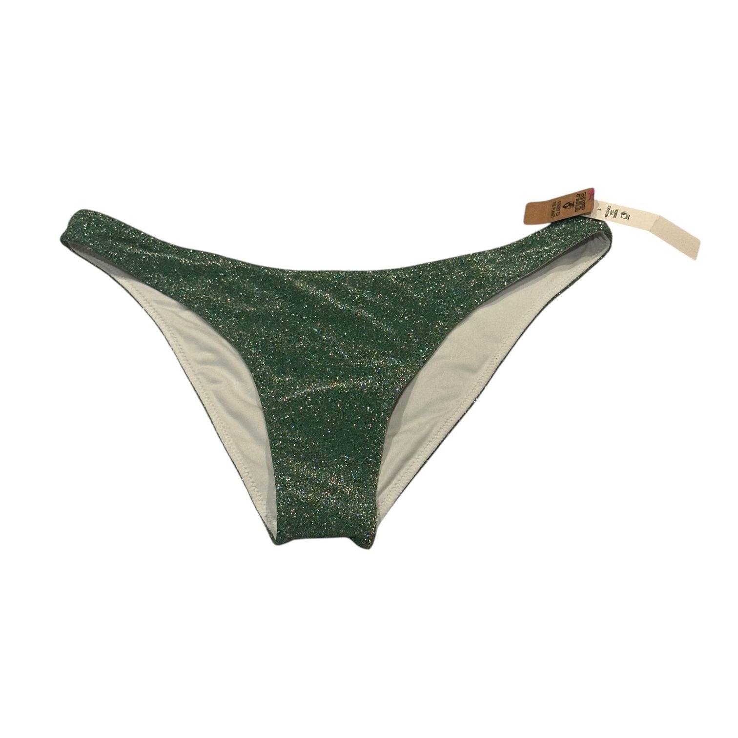 Victoria's Secret Pink Shimmer Bikini Bottom Size S Green Sparkle 3