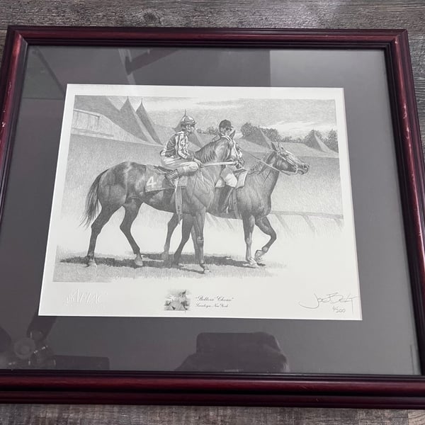Joe Belt Bettors Choice Saratoga New York Framed Horse Print 6/200