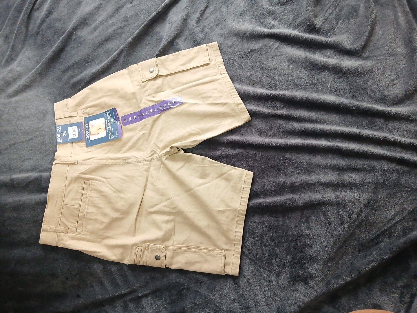 Iron Co. Regular Fit Stretch Cargo Short Size 36 Khaki 4