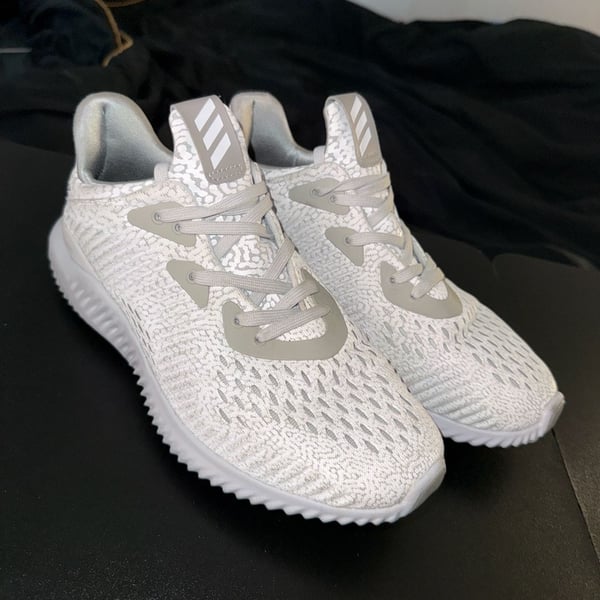 Adidas Alphabounce Size 6 White Reflective Running Shoes