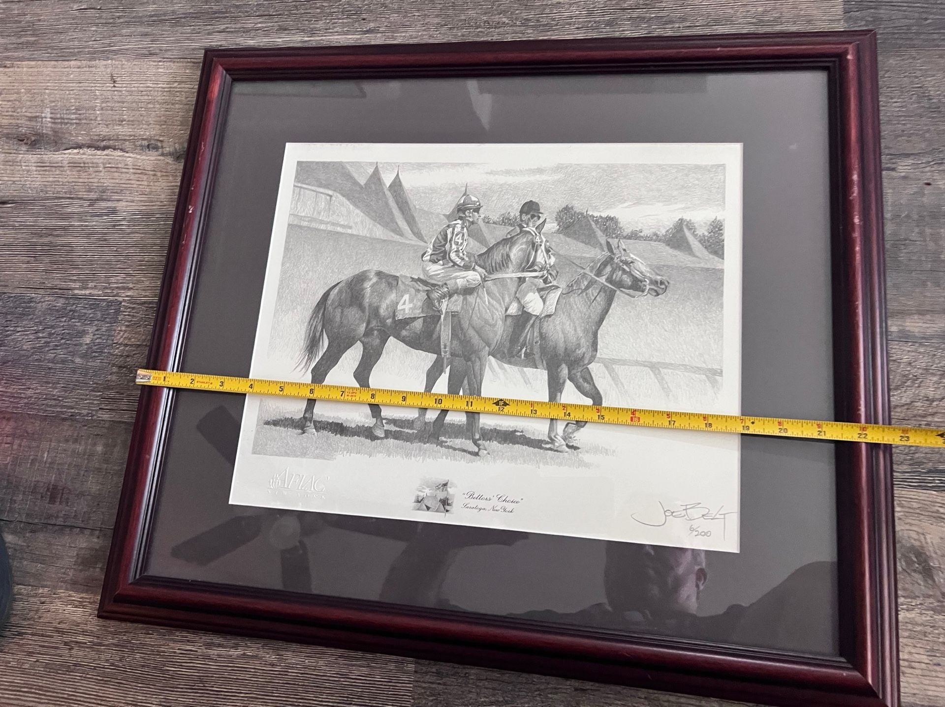 Joe Belt Bettors Choice Saratoga New York Framed Horse Print 6/200 6