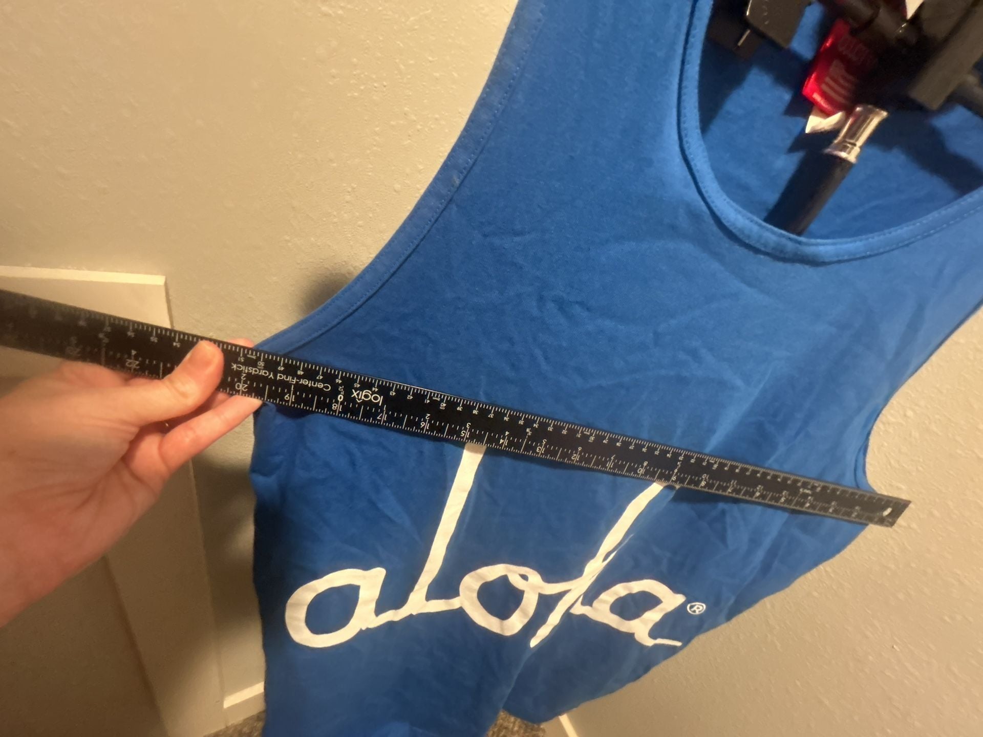 Aloha Army Tank Top Size Large Blue Script Logo Hawaiian Flag 4