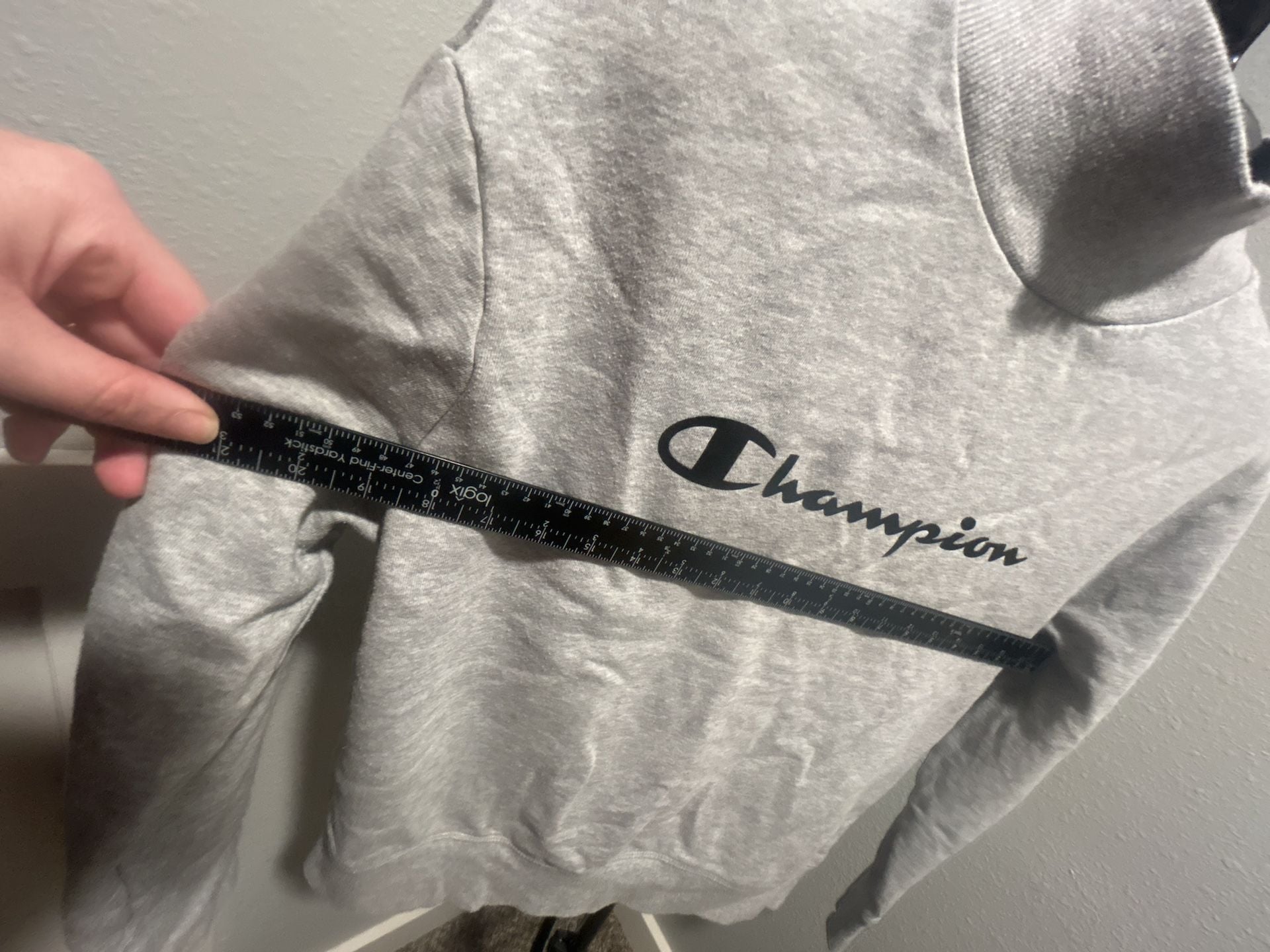 Champion Mock Neck Sweatshirt Size M Gray Script Logo 3
