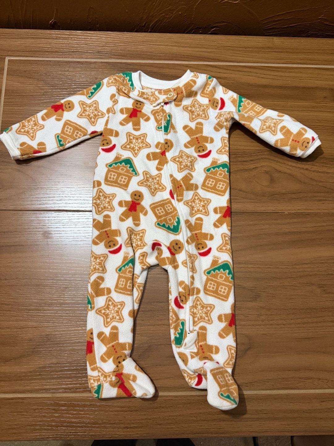 lullaby lane Footed Sleeper Size 3-6 mos Gingerbread Man Christmas 2