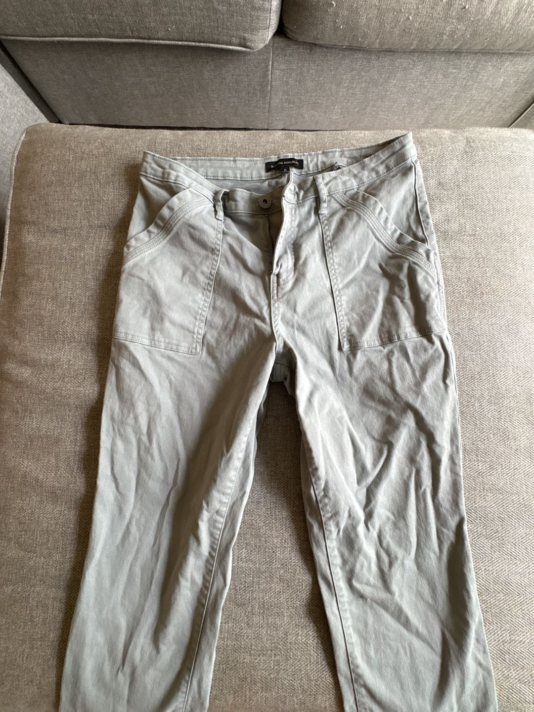 Banana Republic Utility Pants Size 10 Gray Cotton Blend Patch Pockets 2