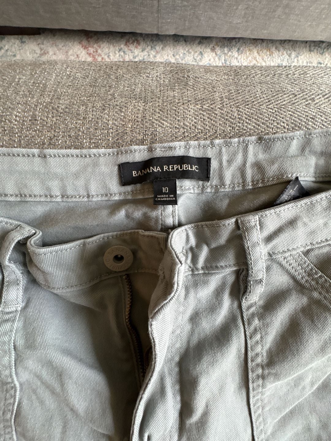 Banana Republic Utility Pants Size 10 Gray Cotton Blend Patch Pockets 3