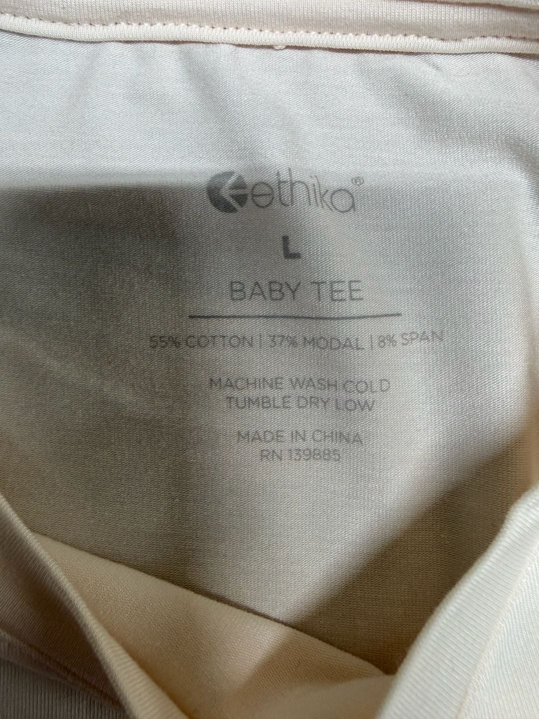 Ethika Good Ethika Baby Tee Size L White Short Sleeve 3