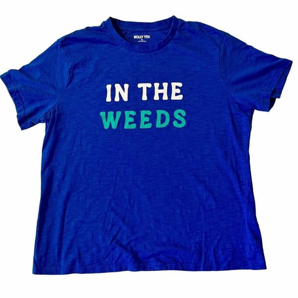 Molly Yeh In The Weeds Graphic T-Shirt Size XL Blue