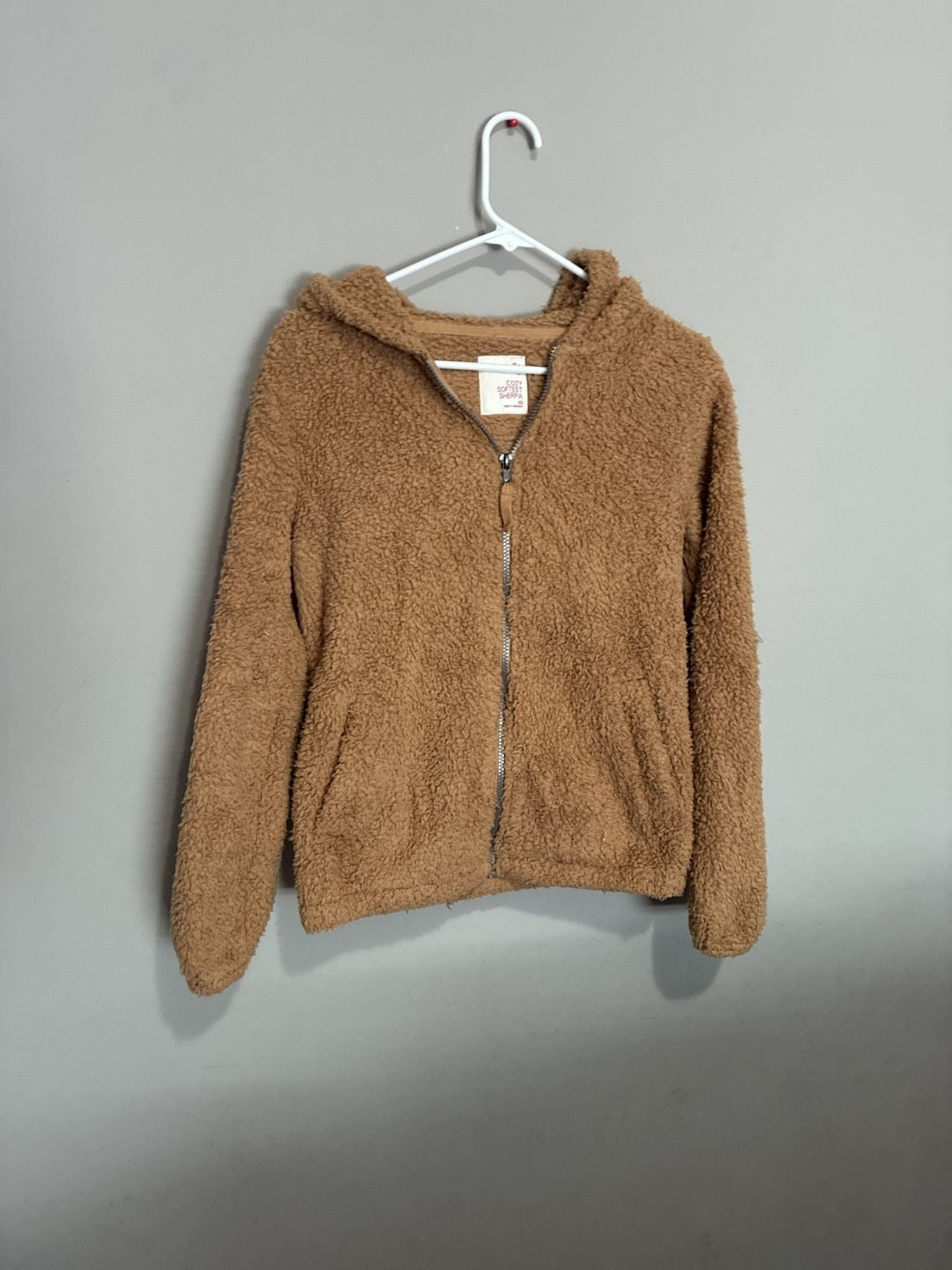 SO Cozy Softest Sherpa Size XS Womens Brown Zip Up Hoodie Jacket 2