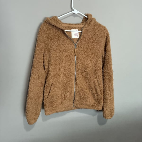 SO Cozy Softest Sherpa Size XS Womens Brown Zip Up Hoodie Jacket