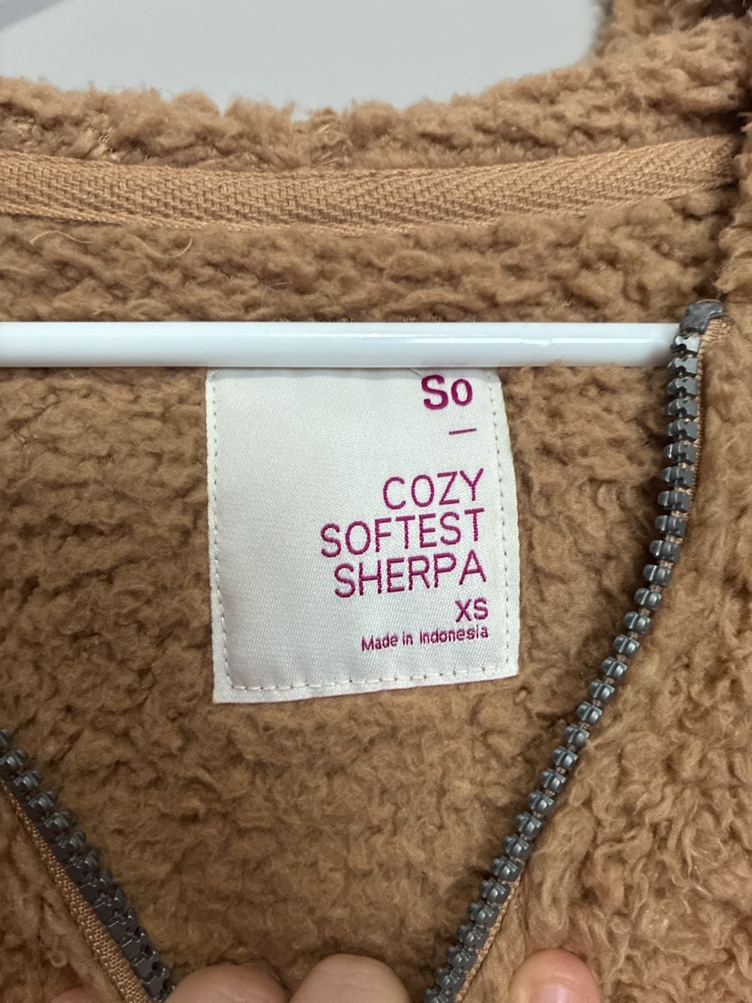 SO Cozy Softest Sherpa Size XS Womens Brown Zip Up Hoodie Jacket 3