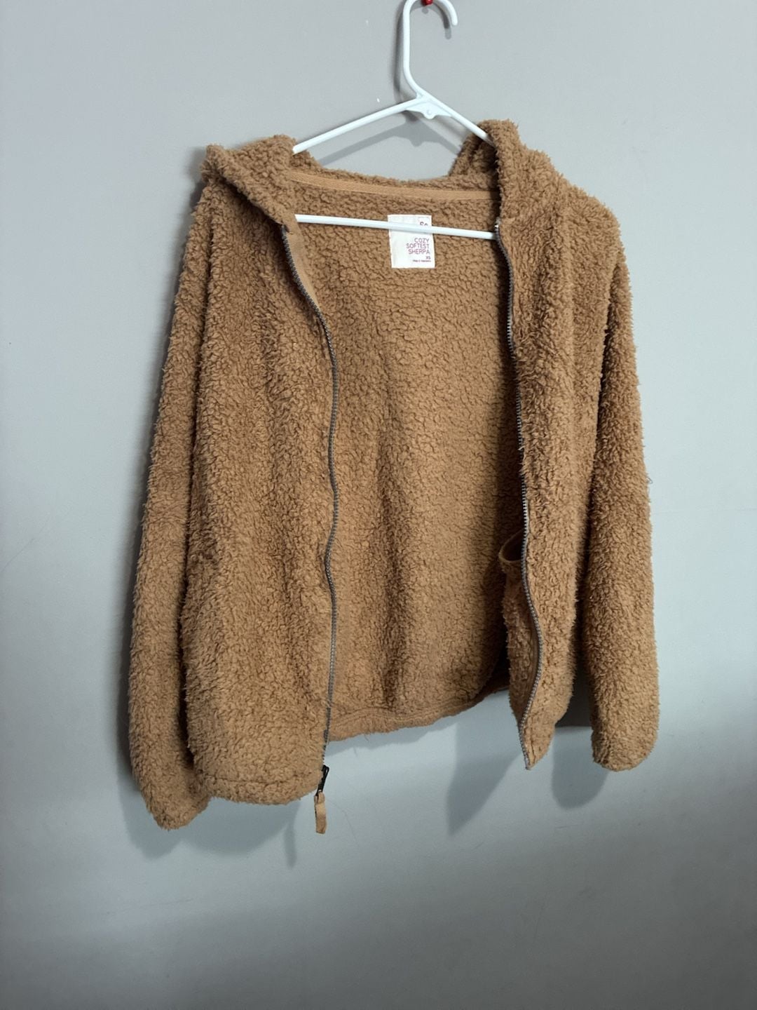 SO Cozy Softest Sherpa Size XS Womens Brown Zip Up Hoodie Jacket 4