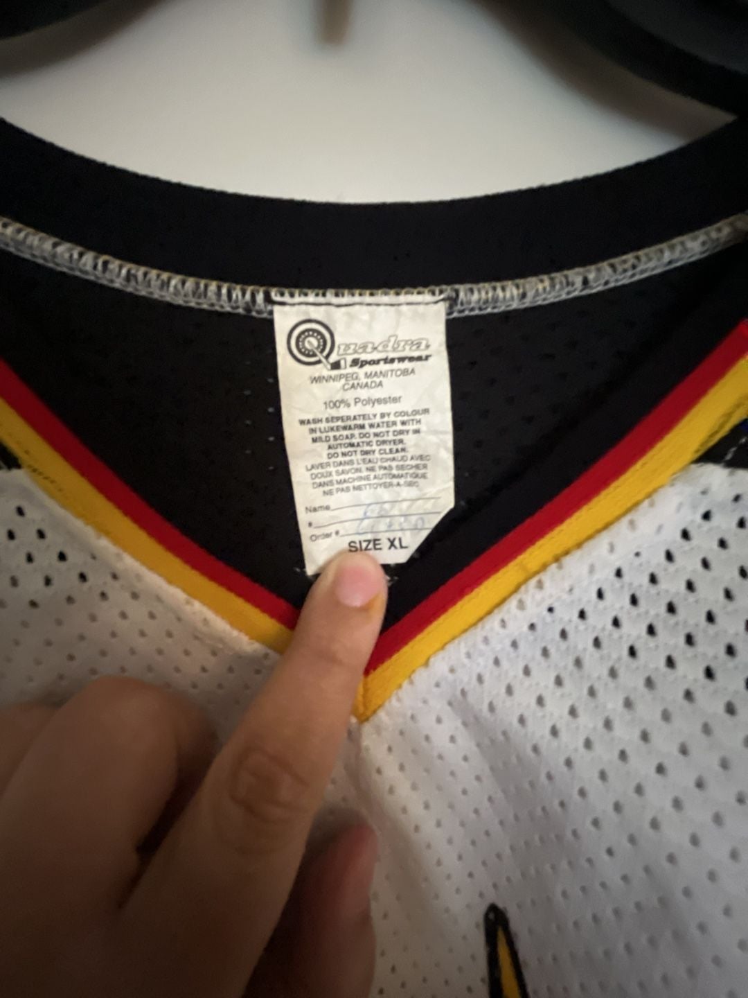Quadra Sportwear Hockey Jersey Size XL Flame Wolf Graphic 4