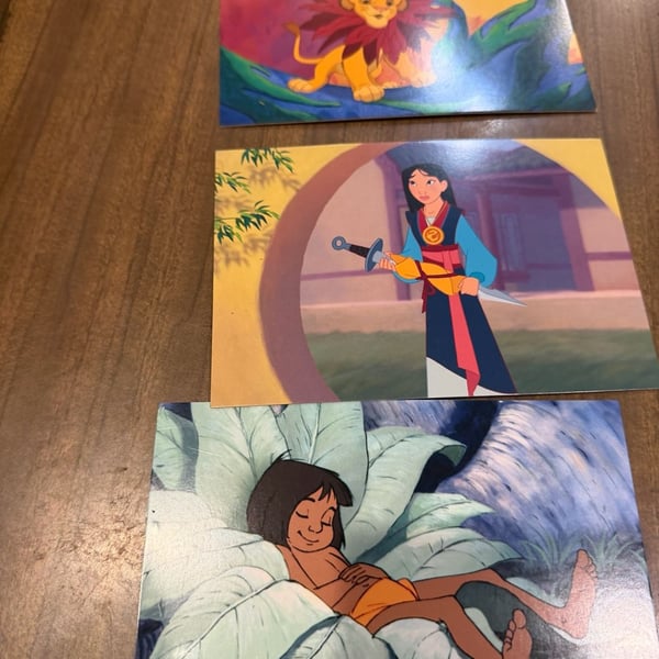 Disney Animation Postcards Lot of 3 Lion King Mulan Jungle Book Postcard
