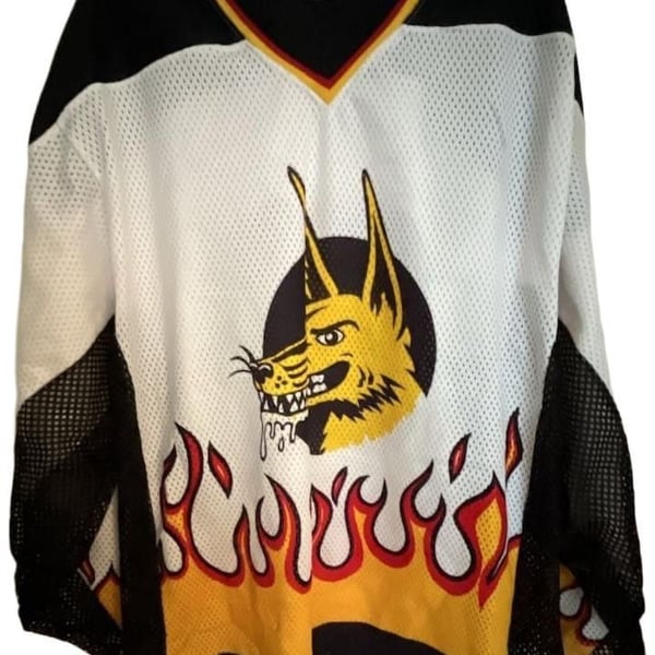 Quadra Sportwear Hockey Jersey Size XL Flame Wolf Graphic