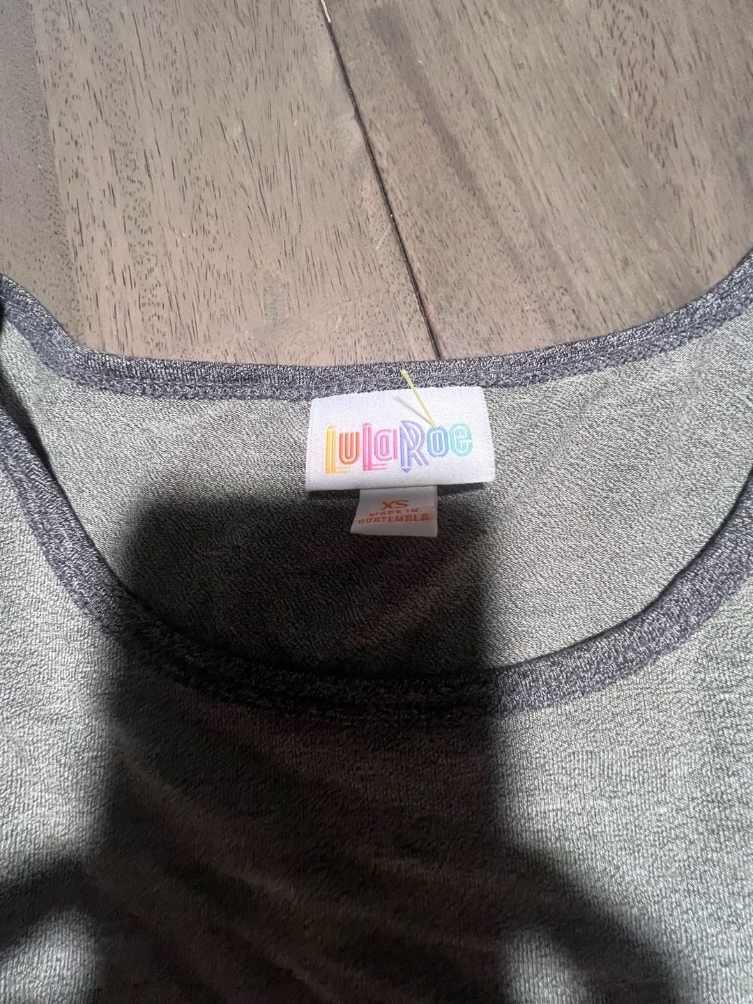 LuLaRoe Irma Tunic Size XS Gray Heather Short Sleeve High Low Hem 5