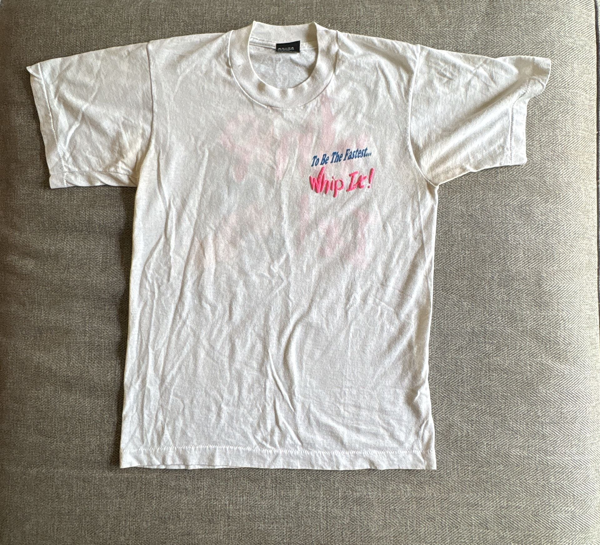 Screen Stars Whip It T-Shirt Size S White Vintage Graphic 2