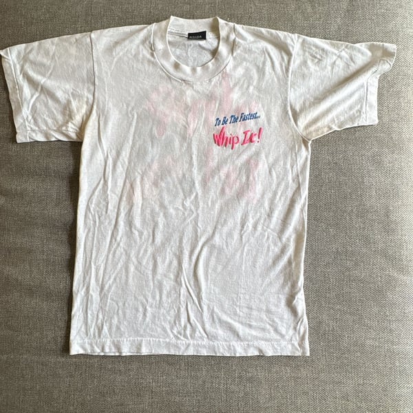 Screen Stars Whip It T-Shirt Size S White Vintage Graphic