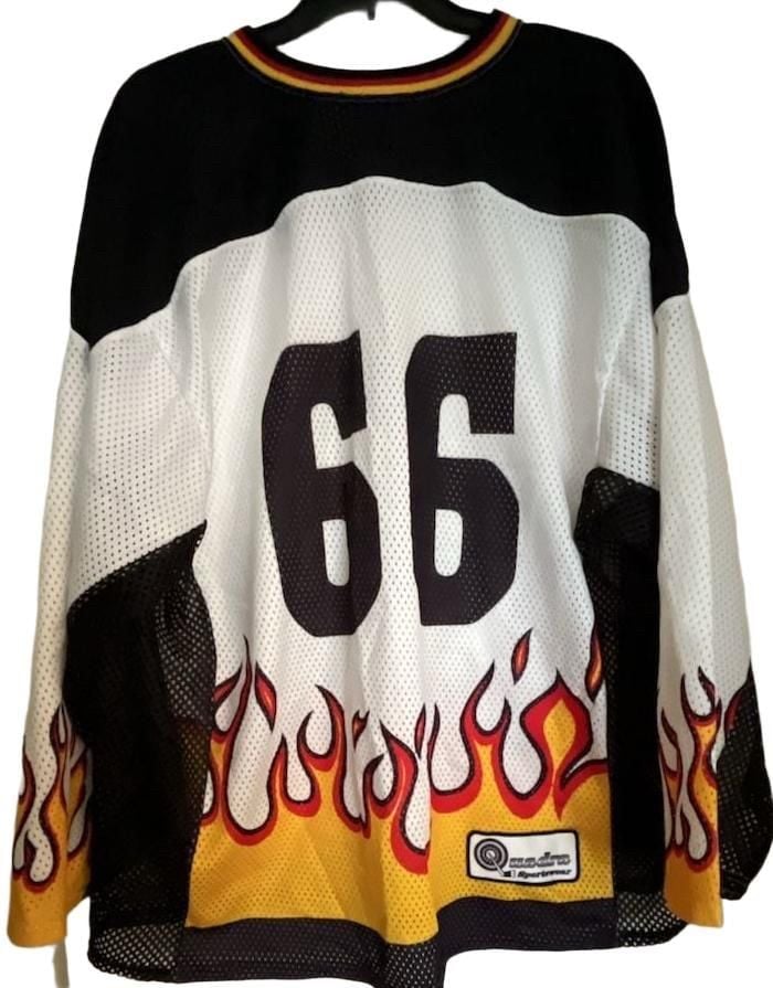 Quadra Sportwear Hockey Jersey Size XL Flame Wolf Graphic 3