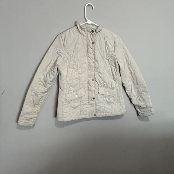 A New Day Quilted Jacket Size S Cream Lightweight Utility Snaps