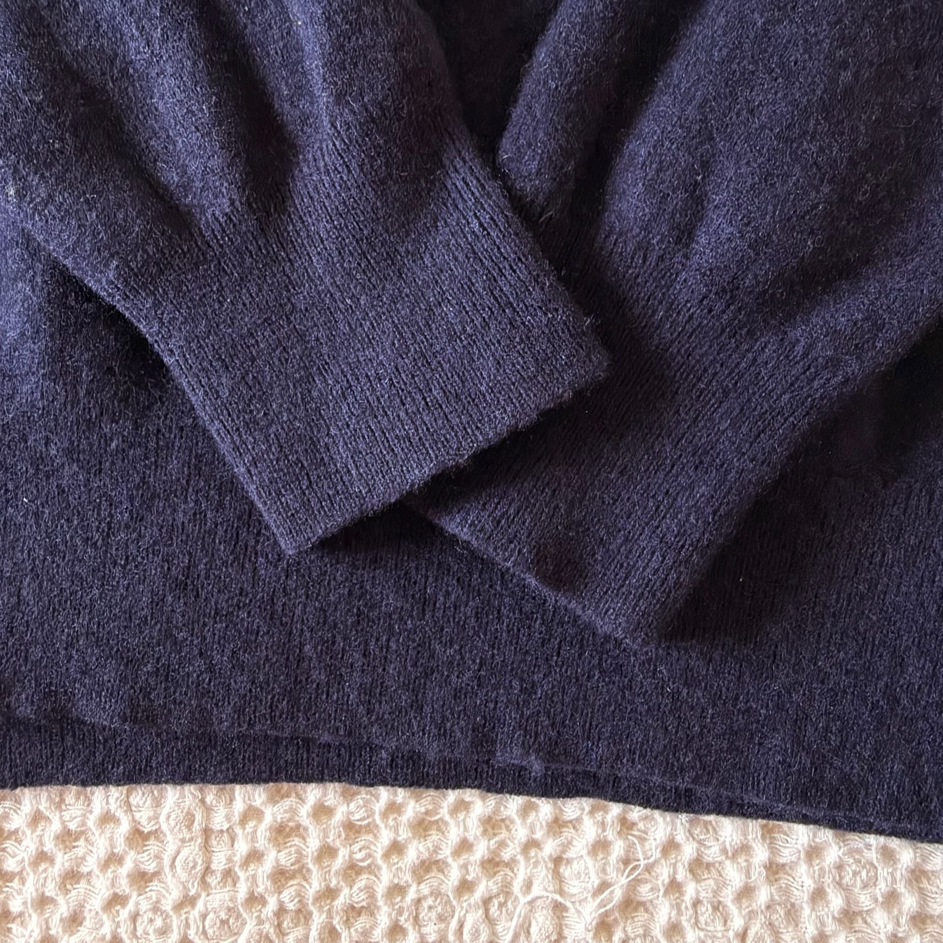 Polo Ralph Lauren 100% Wool Quarter Zip Sweater Navy Men's L $228 6
