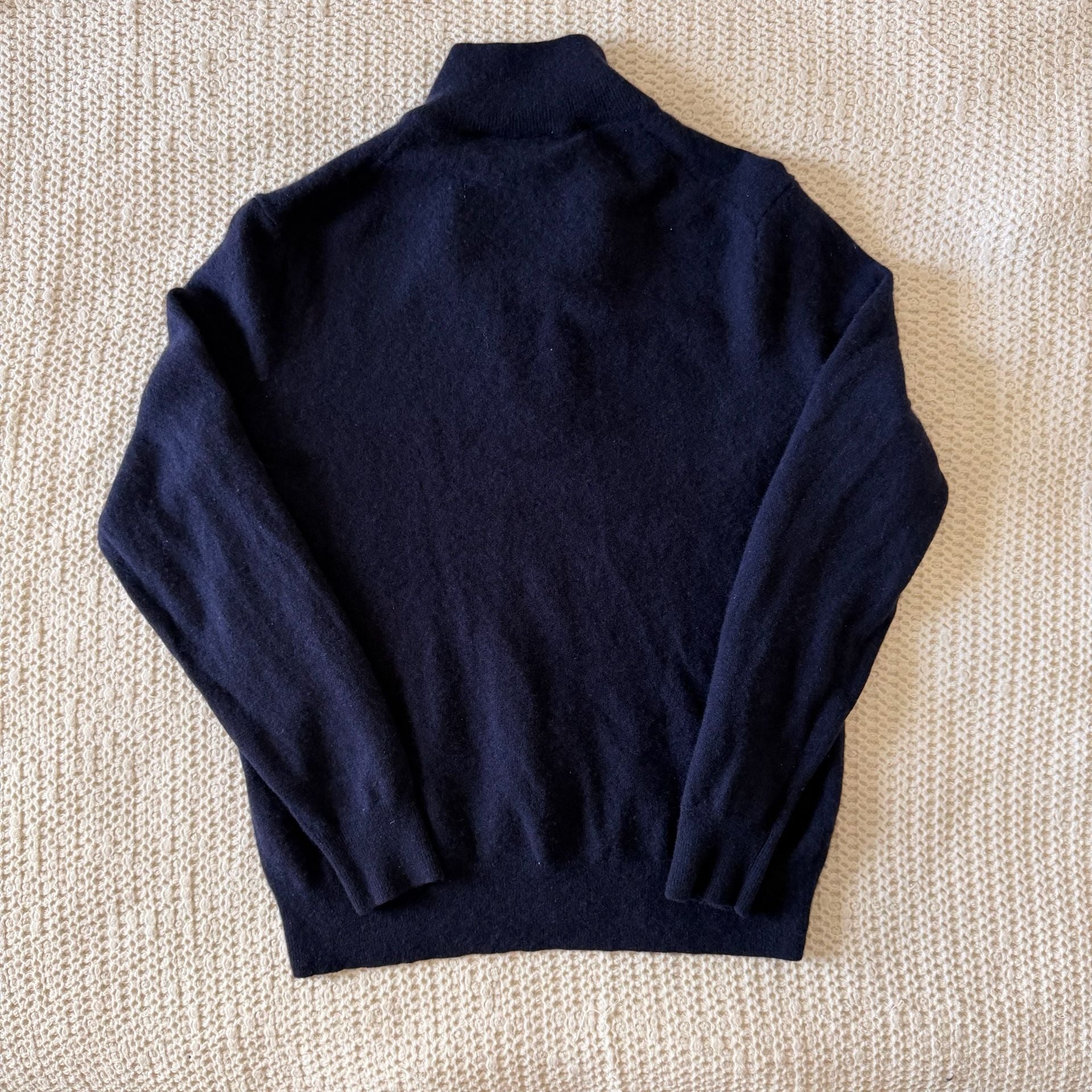 Polo Ralph Lauren 100% Wool Quarter Zip Sweater Navy Men's L $228 7