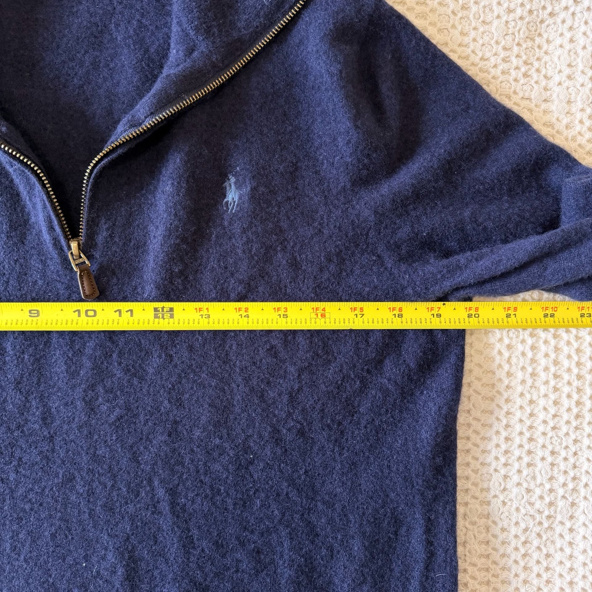 Polo Ralph Lauren 100% Wool Quarter Zip Sweater Navy Men's L $228 8