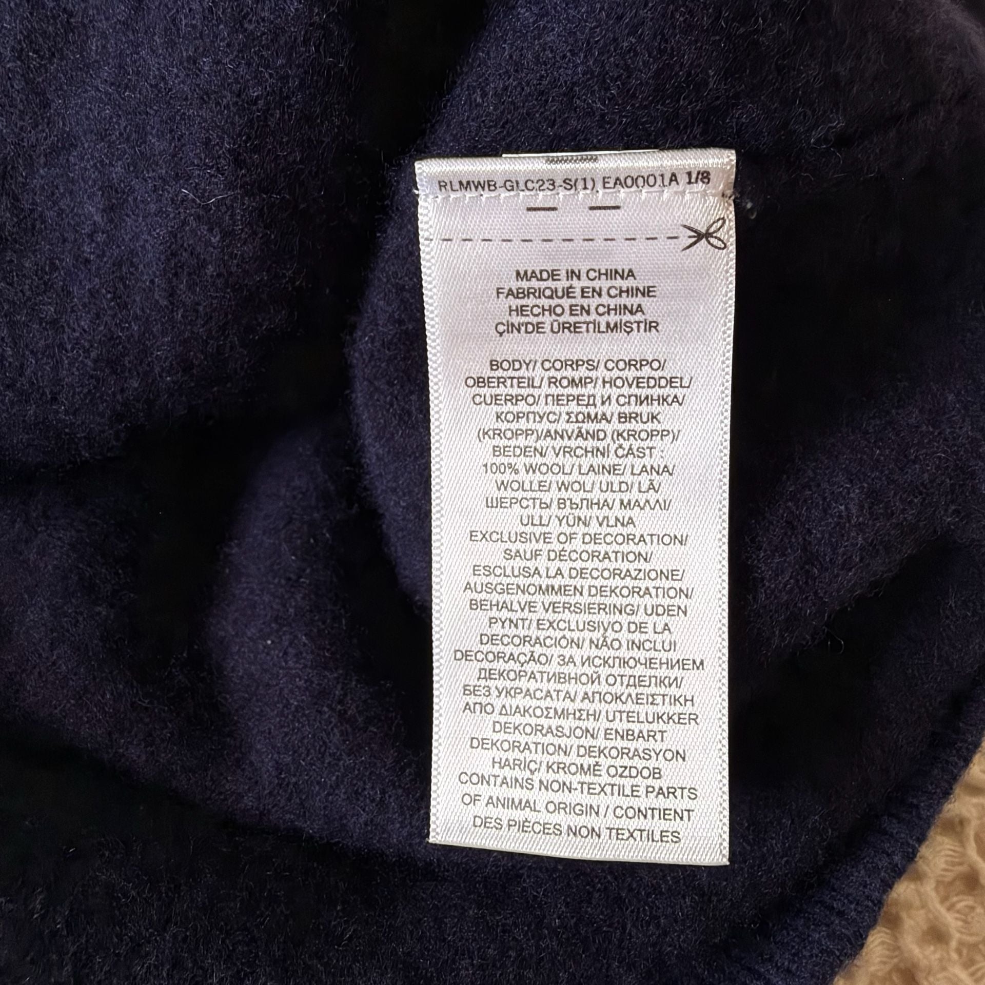Polo Ralph Lauren 100% Wool Quarter Zip Sweater Navy Men's L $228 10