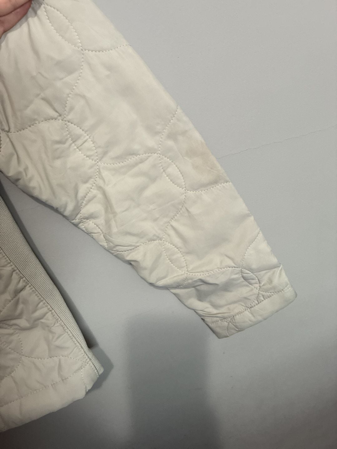 A New Day Quilted Jacket Size S Cream Lightweight Utility Snaps 4