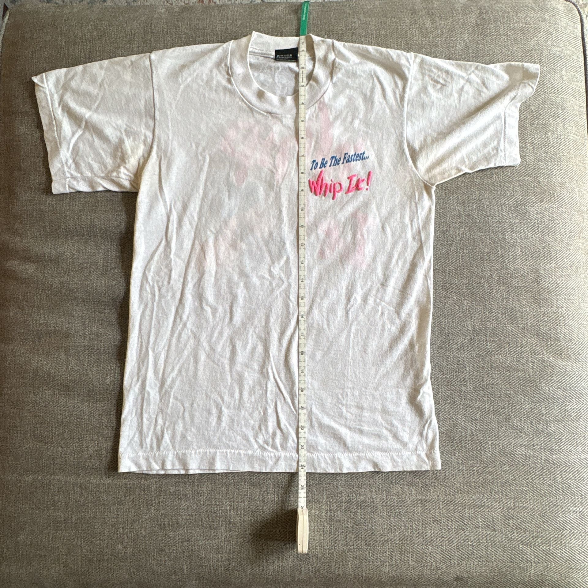 Screen Stars Whip It T-Shirt Size S White Vintage Graphic 3