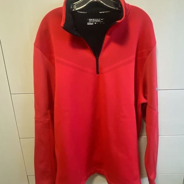 Nike Golf Tour Performance 1/4 Zip Pullover Size XL Red Therma-FIT