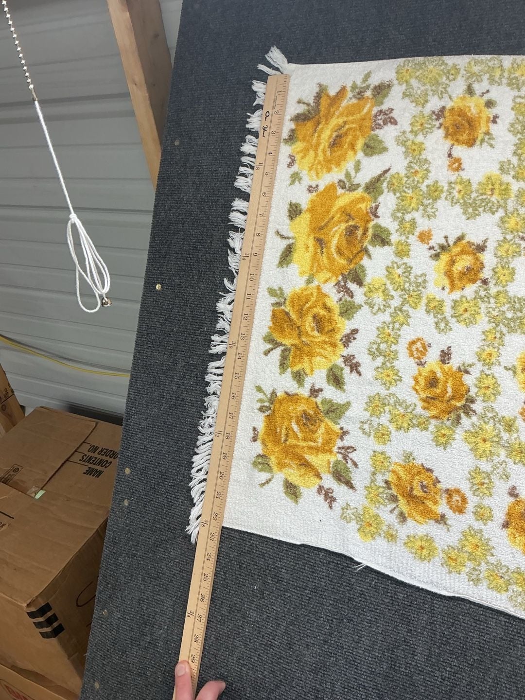 Cannon Vintage Yellow Rose Floral Terry Cloth Bath Towel 22 x 36 Fringed 3