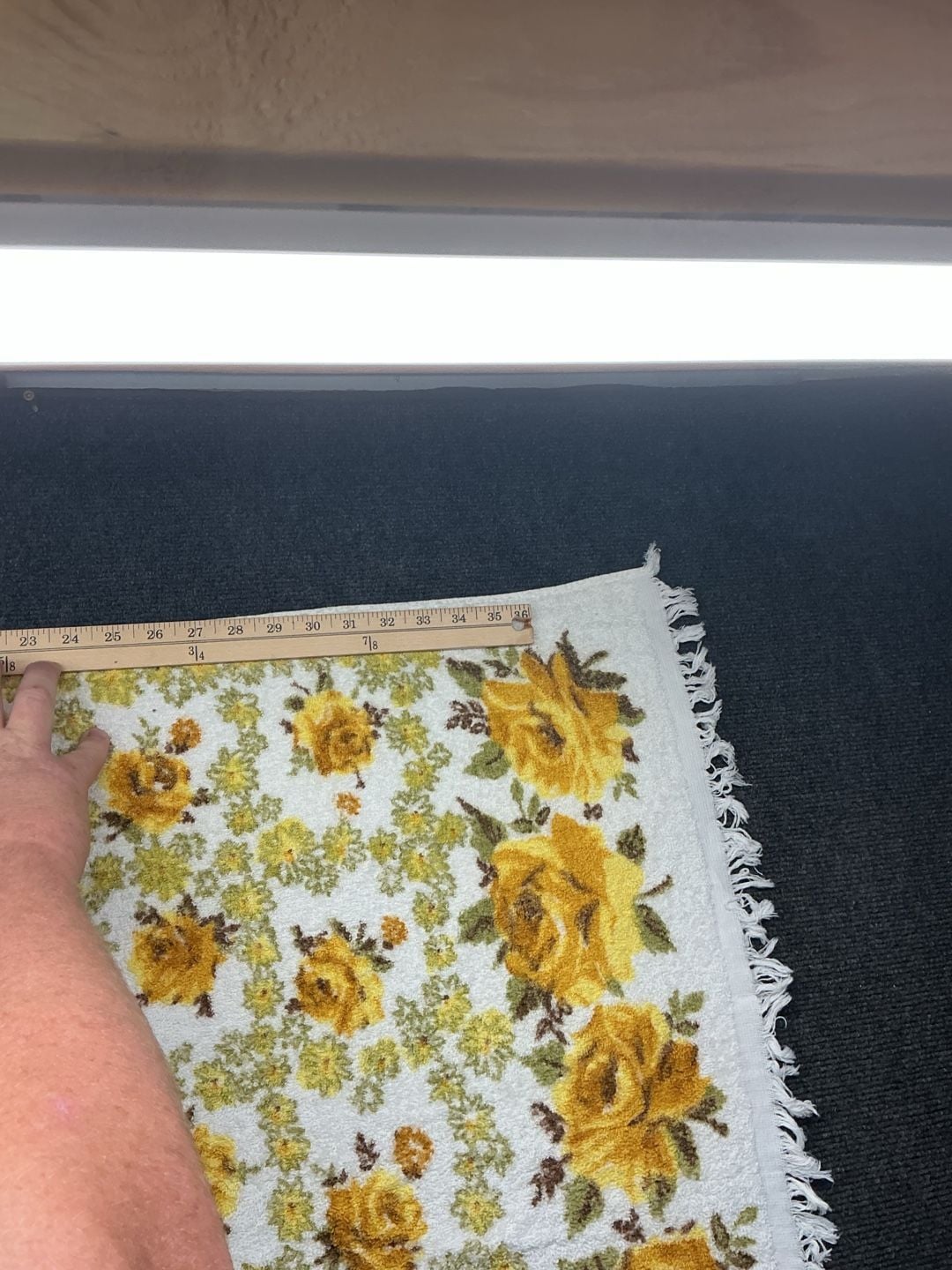 Cannon Vintage Yellow Rose Floral Terry Cloth Bath Towel 22 x 36 Fringed 4