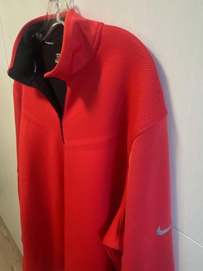Nike Golf Tour Performance 1/4 Zip Pullover Size XL Red Therma-FIT 5