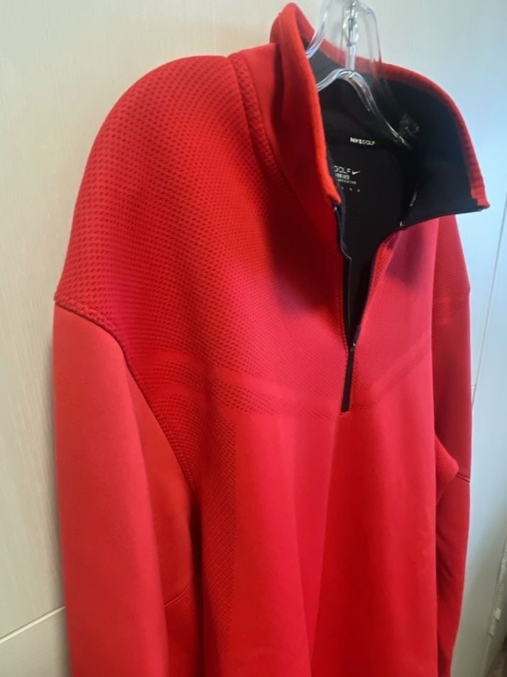 Nike Golf Tour Performance 1/4 Zip Pullover Size XL Red Therma-FIT 4