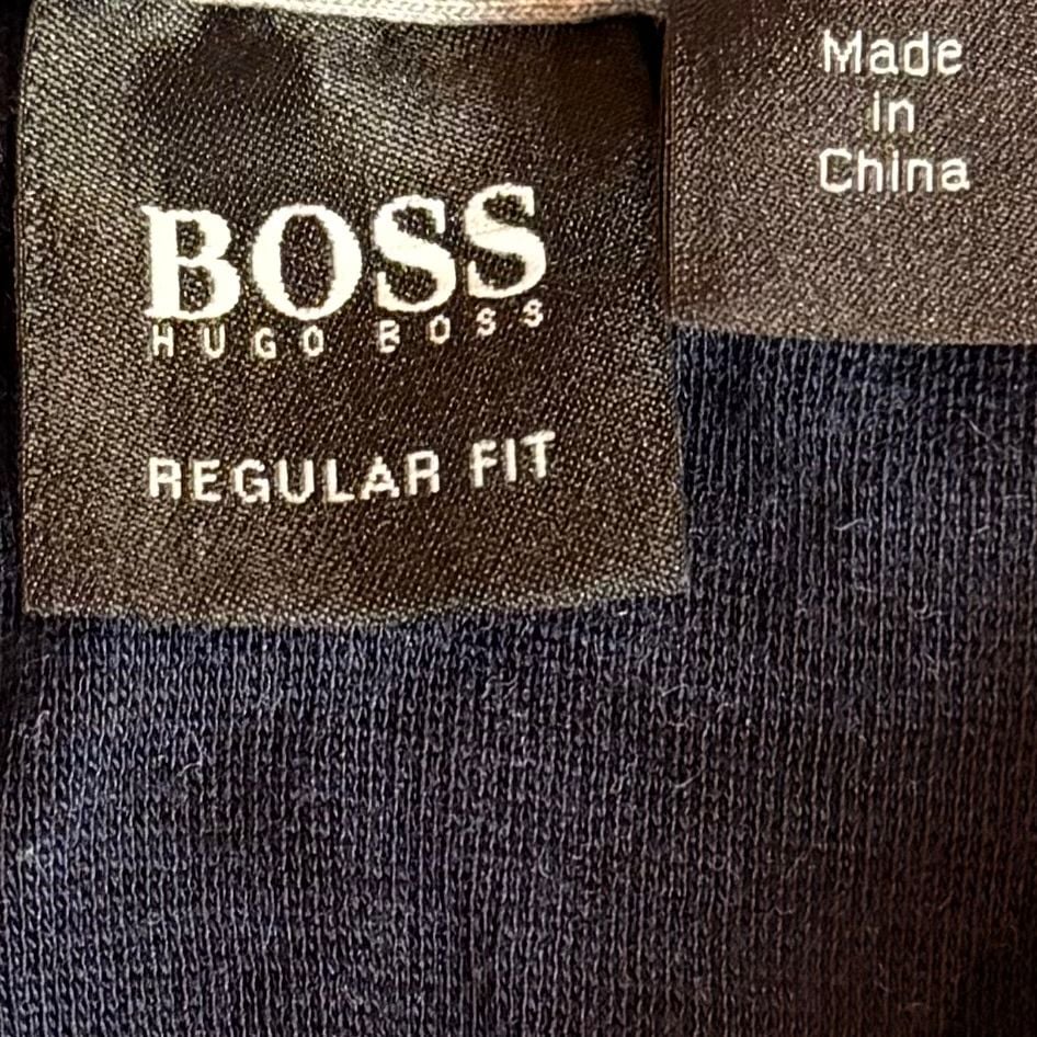 Hugo Boss Henley Sweater Size M Blue Cotton Mock Neck Regular Fit 6