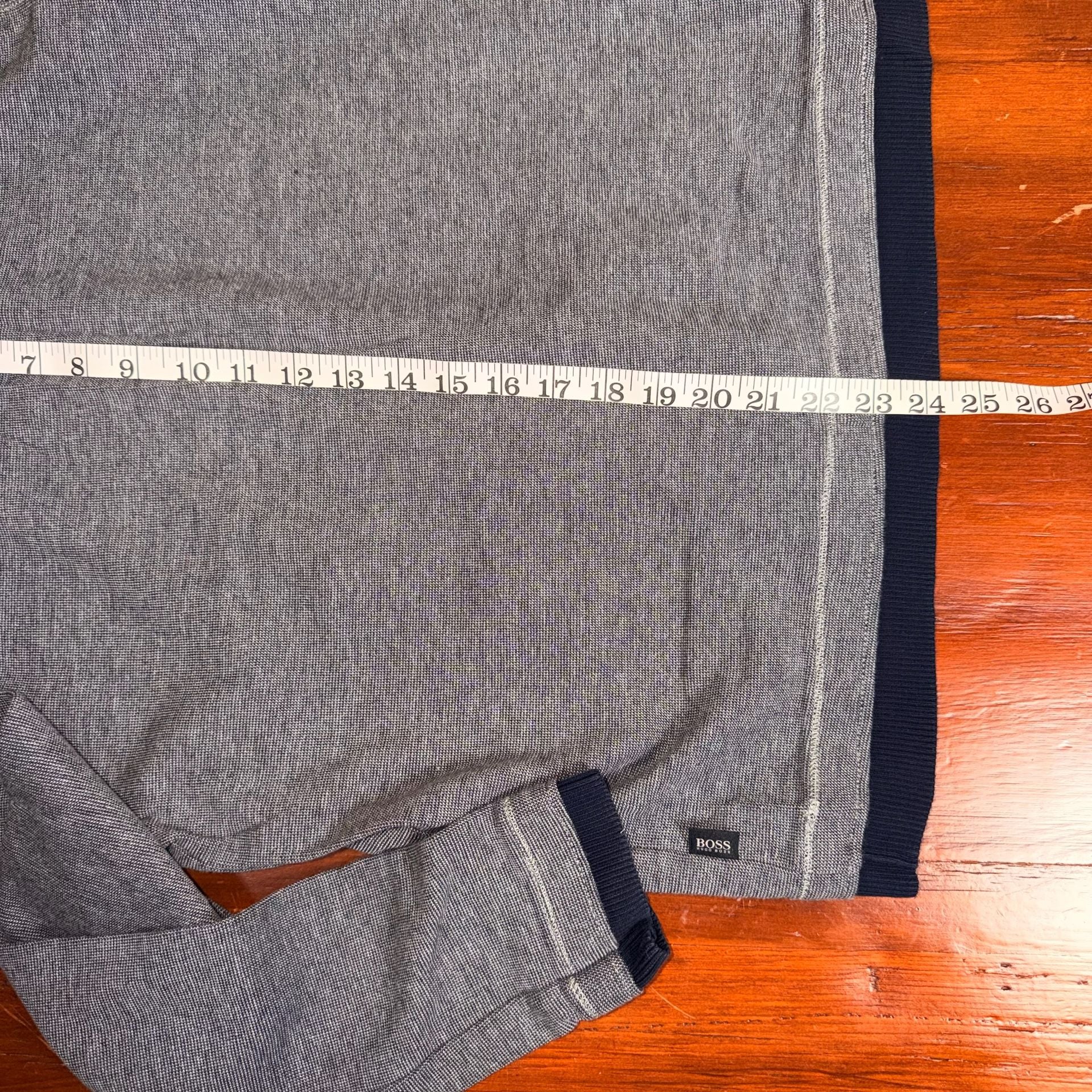 Hugo Boss Henley Sweater Size M Blue Cotton Mock Neck Regular Fit 9