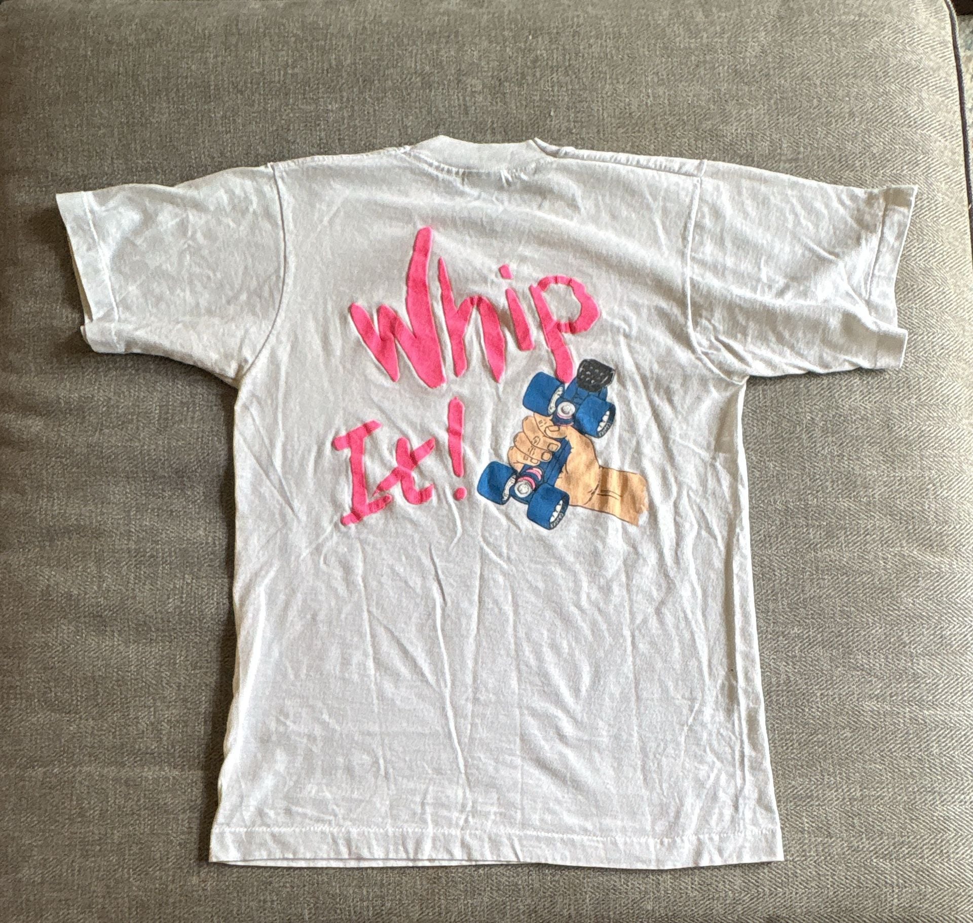Screen Stars Whip It T-Shirt Size S White Vintage Graphic 4