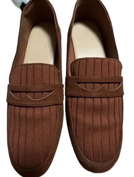 JF Joyce Classic Loafers Size 9 Brown Textile Slip-On Flats 2