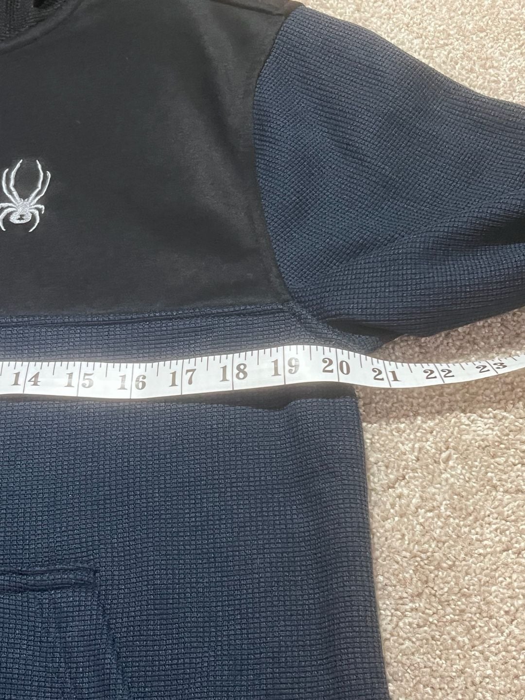 Spyder Racer 1/4 Zip Pullover Hoodie Size M Black Navy Blue 8