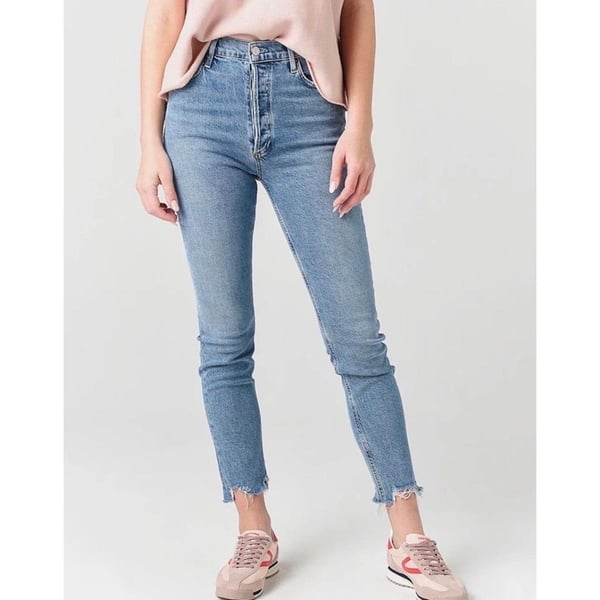 AGOLDE Nico High Rise Slim Fit Distressed Jeans Size 27