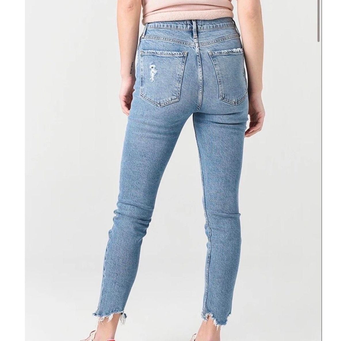 AGOLDE Nico High Rise Slim Fit Distressed Jeans Size 27 3