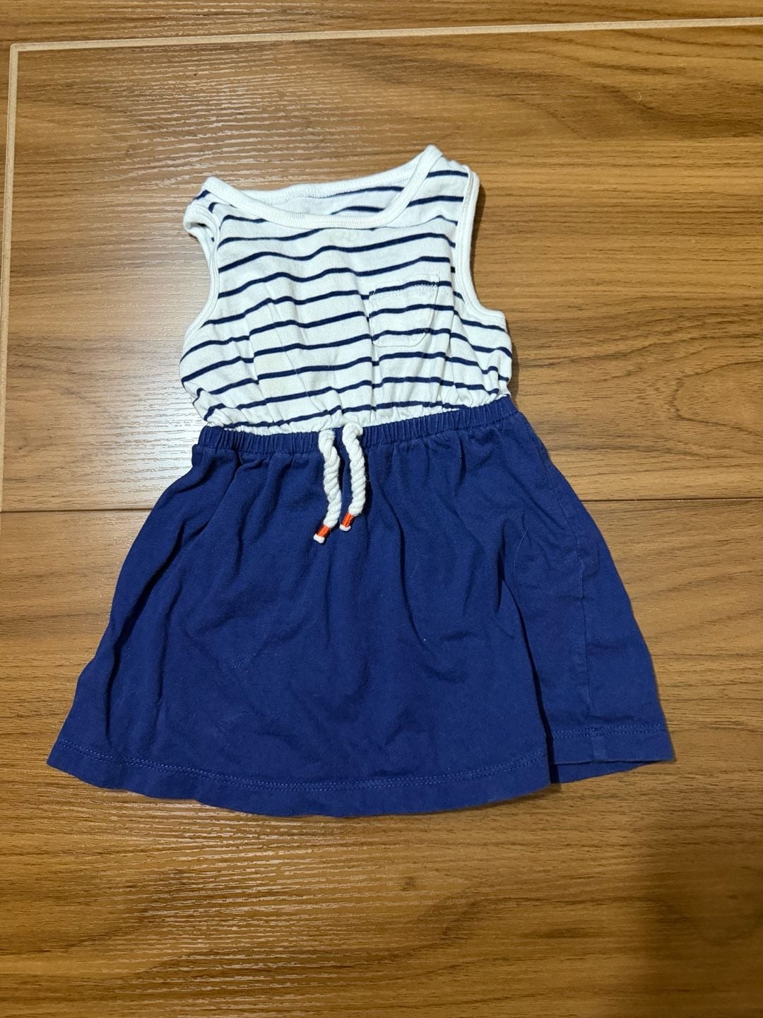 Carter's Striped Dress Size 9M Blue White Tank Sundress 2