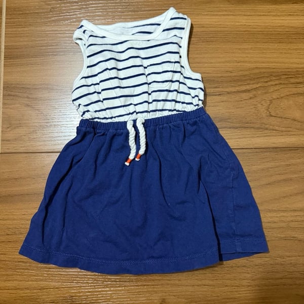Carter's Striped Dress Size 9M Blue White Tank Sundress