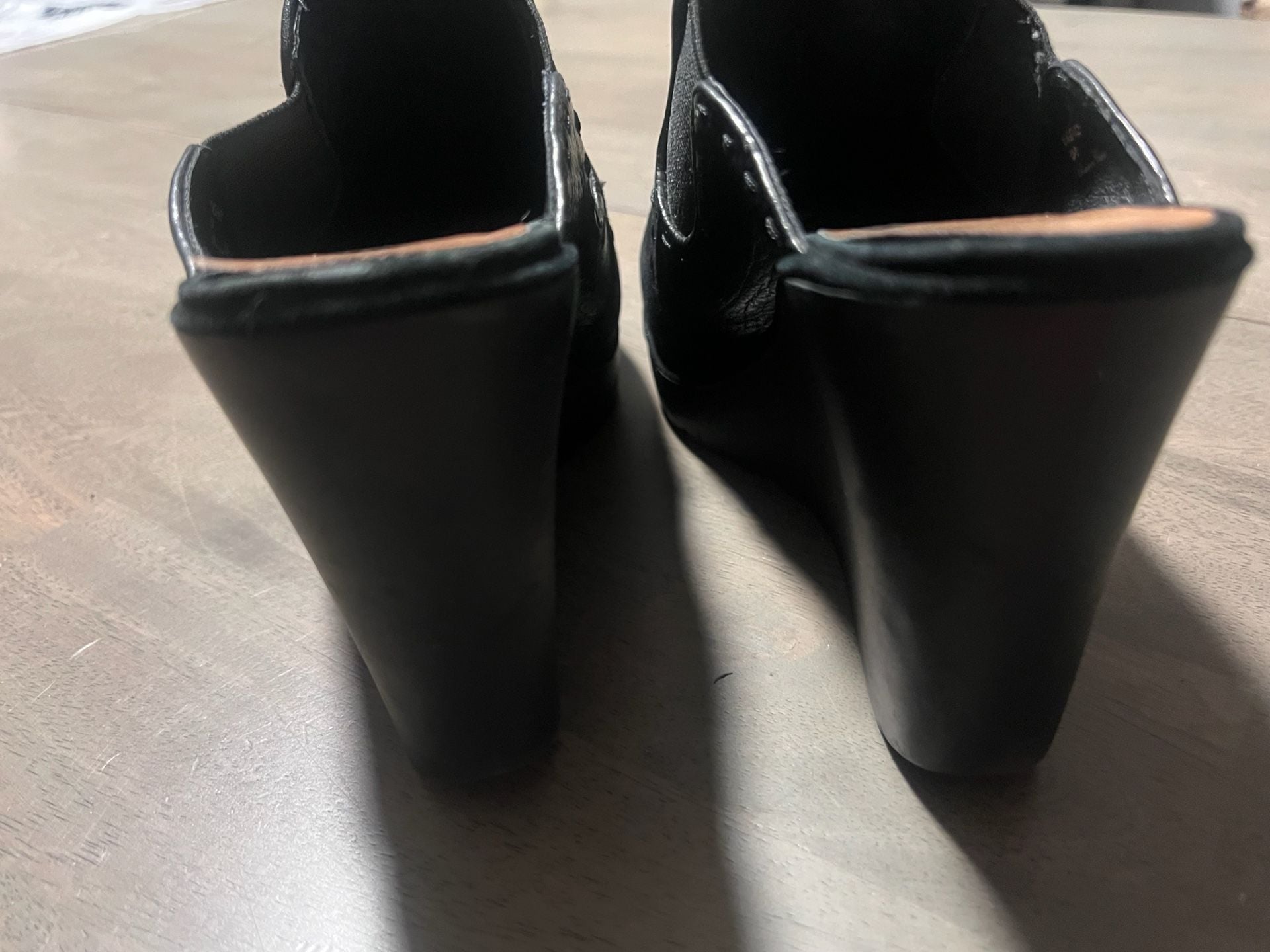 Donald J Pliner Ingrid Wedge Mules Size 9.5 Black Suede Leather 5