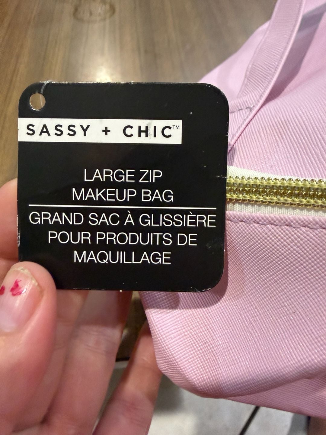 Sassy + Chic Large Zip Makeup Bag Pink Cosmetic Travel Case 2